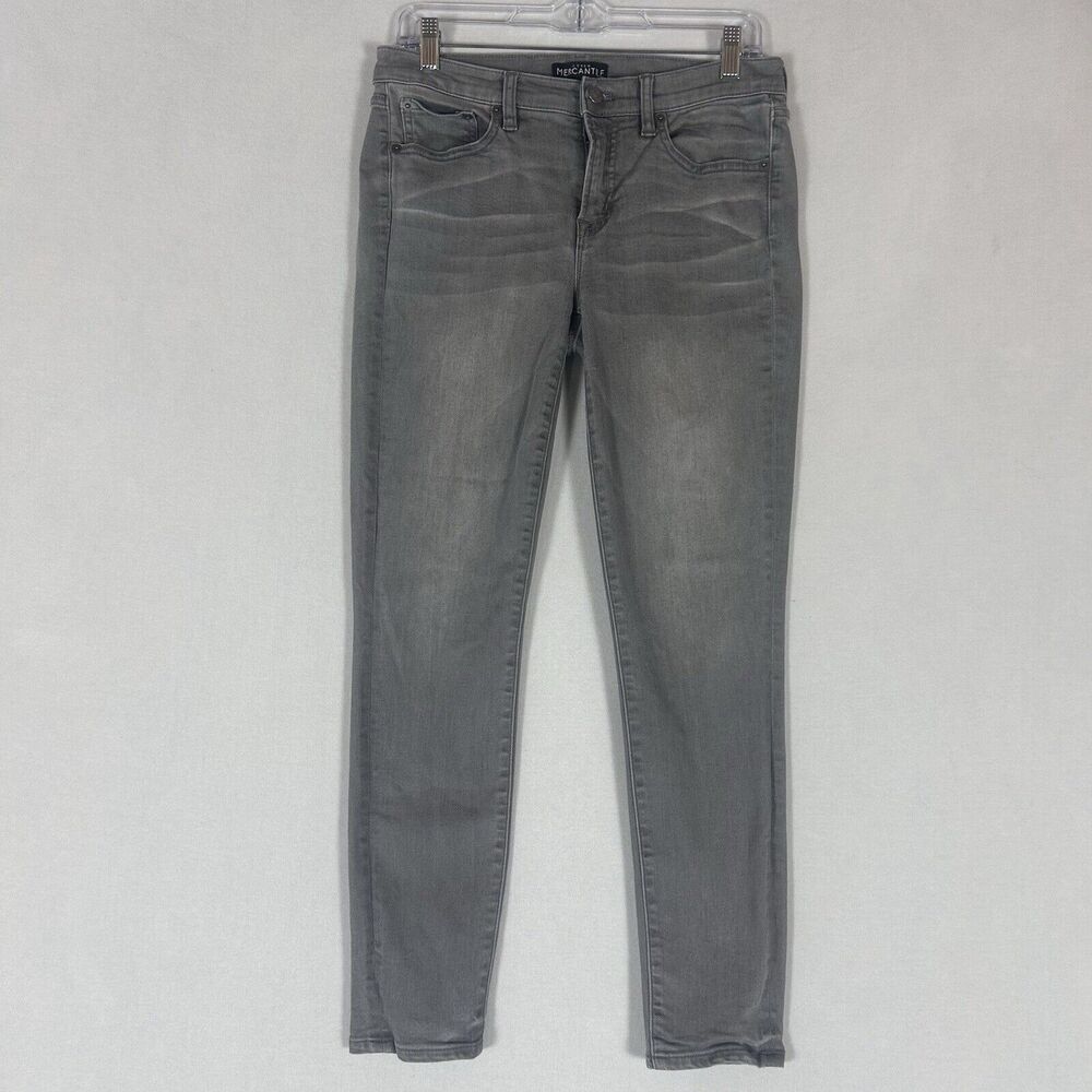 J. Crew Mercantile Womens 29 Gray Charcoal Wash Skinny Denim Jeans Mid Rise